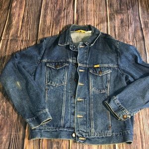 Men’s Vtg Denim rustler trucker style jacket -L-